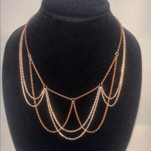 Hand Crafted Rose Gold and Red Copper Multi-Layer Necklace